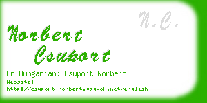 norbert csuport business card